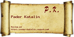 Pader Katalin névjegykártya