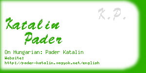 katalin pader business card